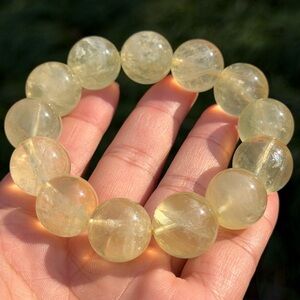 17mm stretchable chunky lemon quartz bracelet 1060